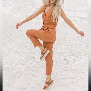 Final Touch Boutique Brand Rust Sienna Sleeveless Jumpsuit Size M